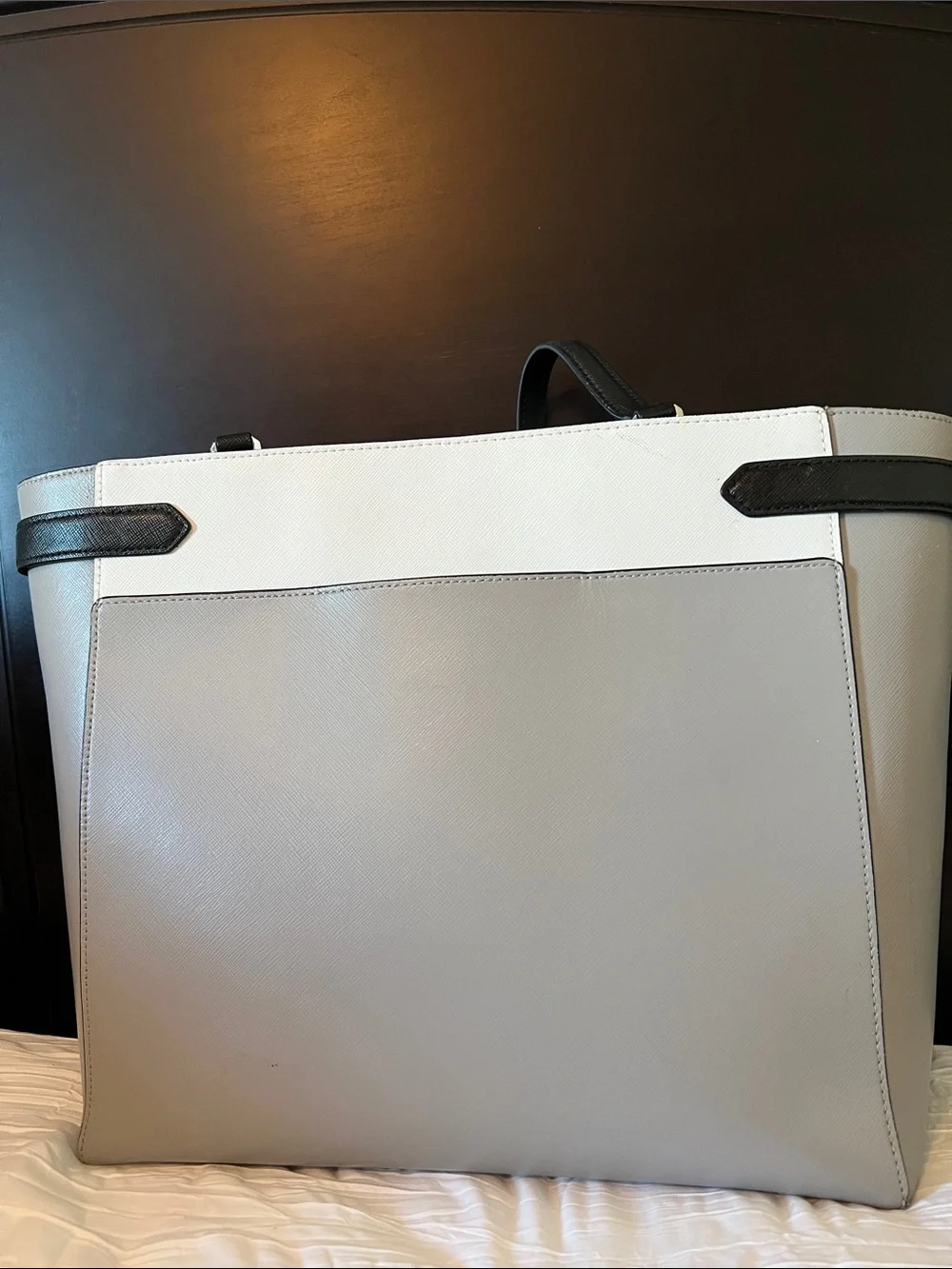 kate spade Two-Tone Gray, White & Black Structured Tote - Picture 2 of 9